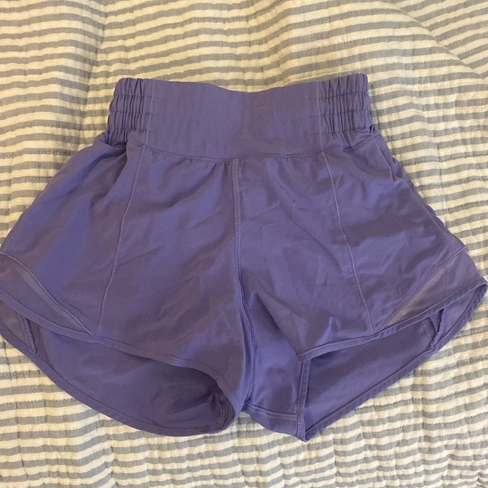 Purple Lululemon running shorts size 0